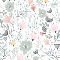 Papel Contac VEELIKE Floral Pastel Verde Autoadhesivo