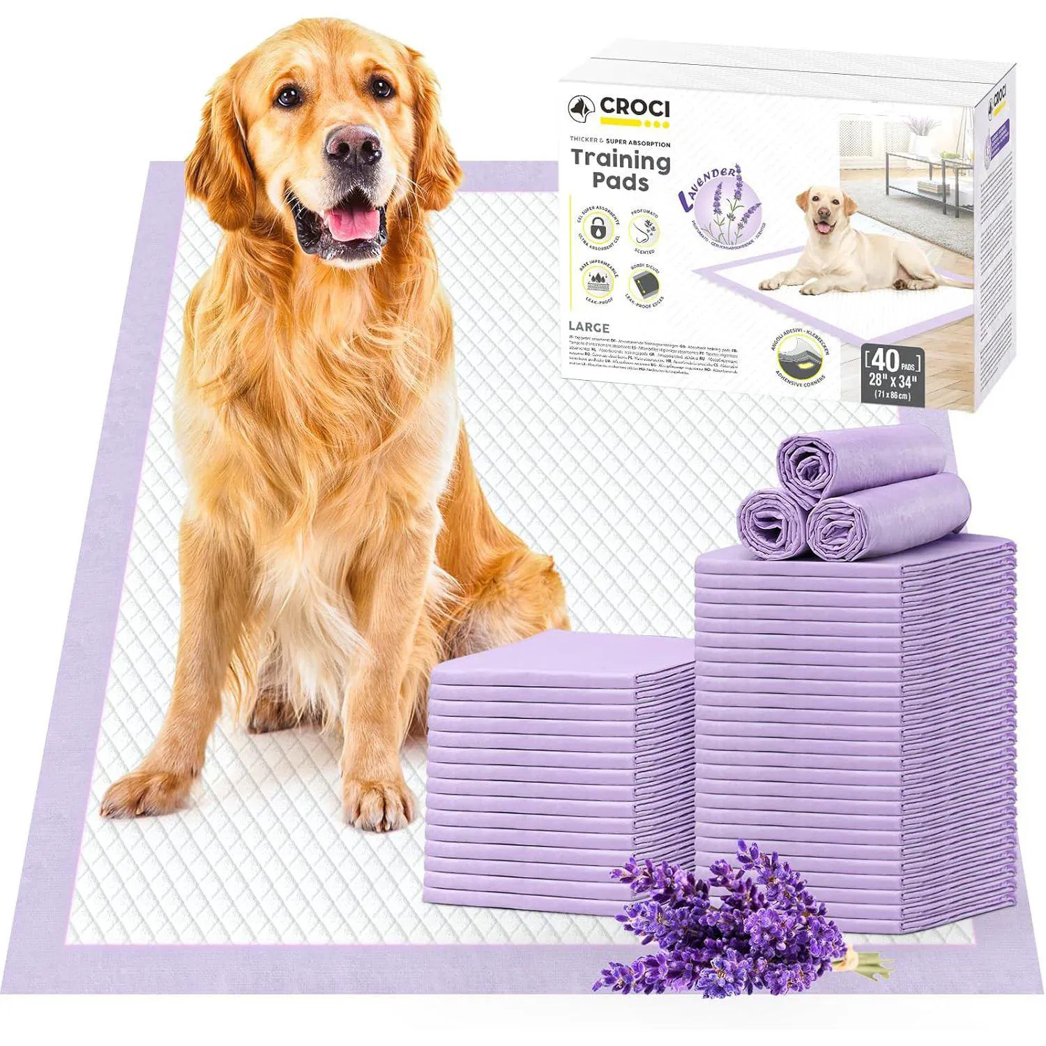Almohadillas XL Para Cachorros Con Pestañas Adhesivas Y Alta Absorción