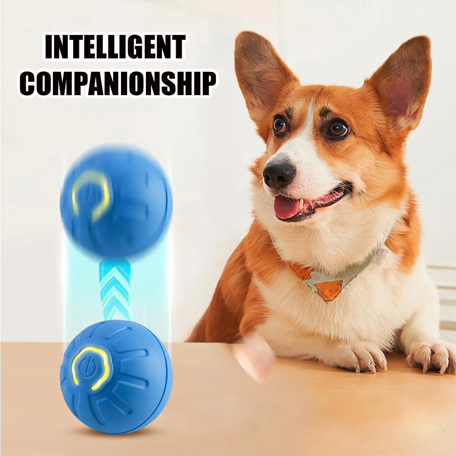 Pelota Inteligente Para Perros Con Movimiento Automático Y Luz LED Recargable 3