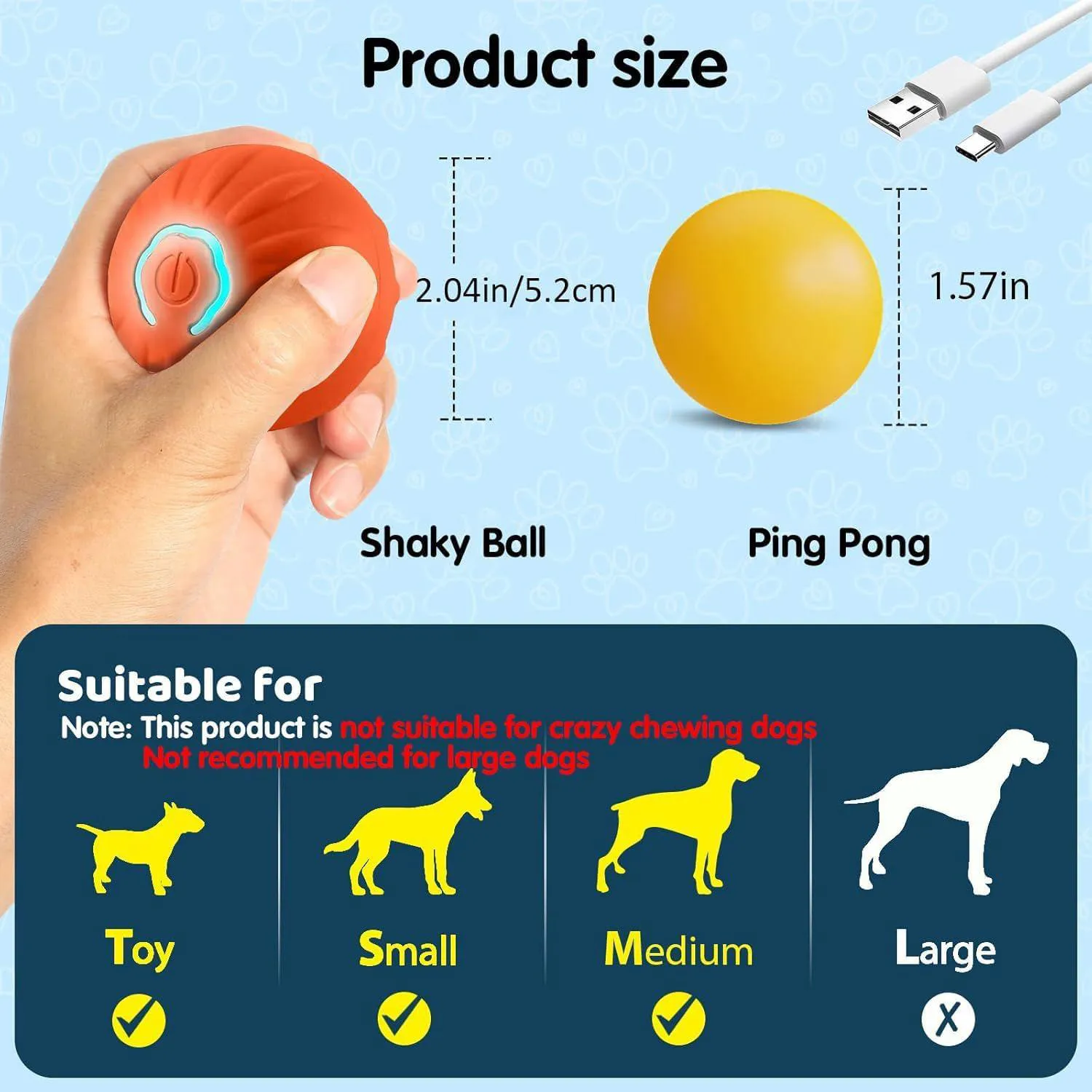 Pelota Inteligente Para Perros Con Movimiento Automático Y Luz LED Recargable 7