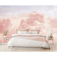 Papel Tapiz Eierme de Nubes Rosas para Dormitorio en Paneles de Tela