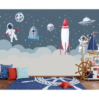 Papel Tapiz Eierme Infantil Astronauta Cohete Y Luna