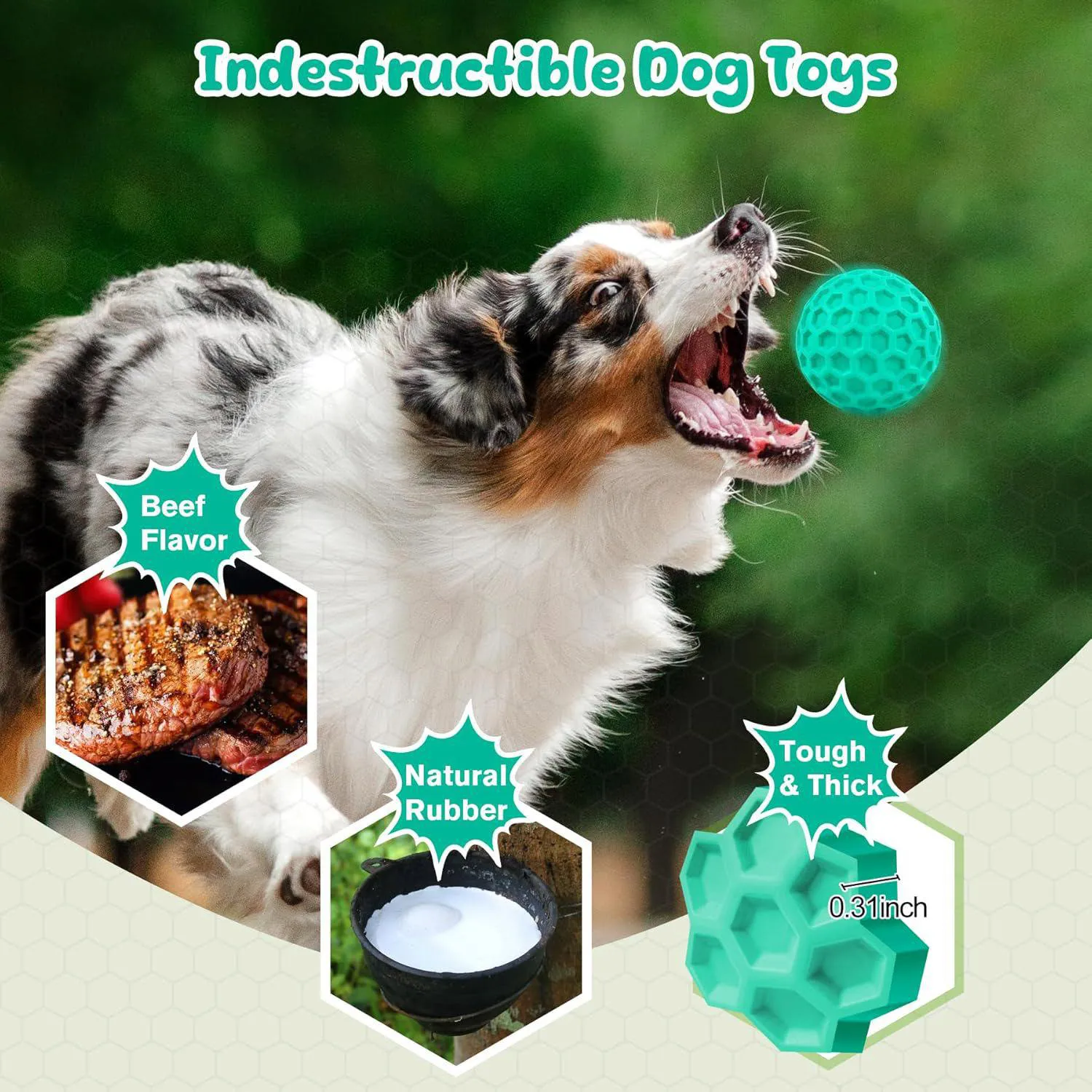 Pelota Chirriante Para Perros Masticadores Agresivos Resistente Y Flotante 3