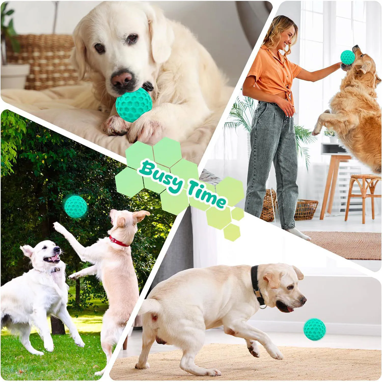 Pelota Chirriante Para Perros Masticadores Agresivos Resistente Y Flotante 6