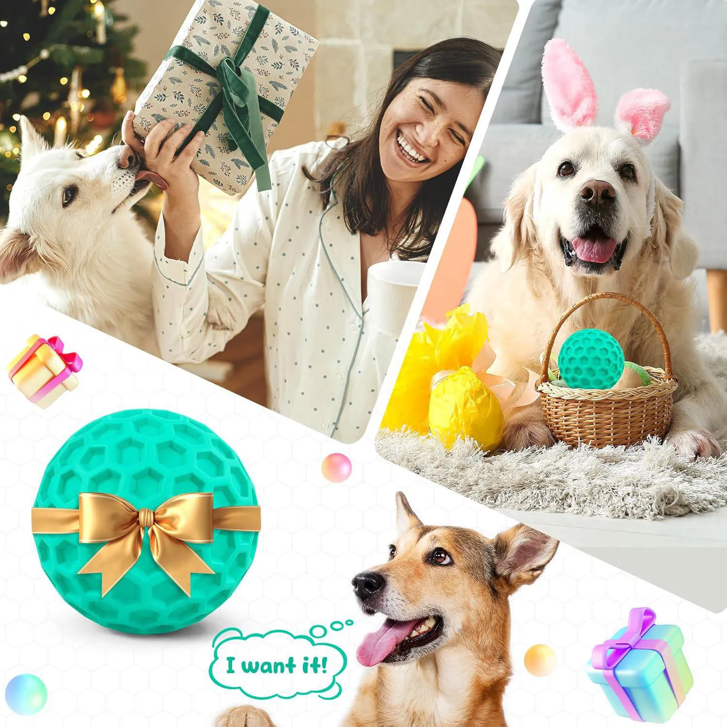 Pelota Chirriante Para Perros Masticadores Agresivos Resistente Y Flotante 7