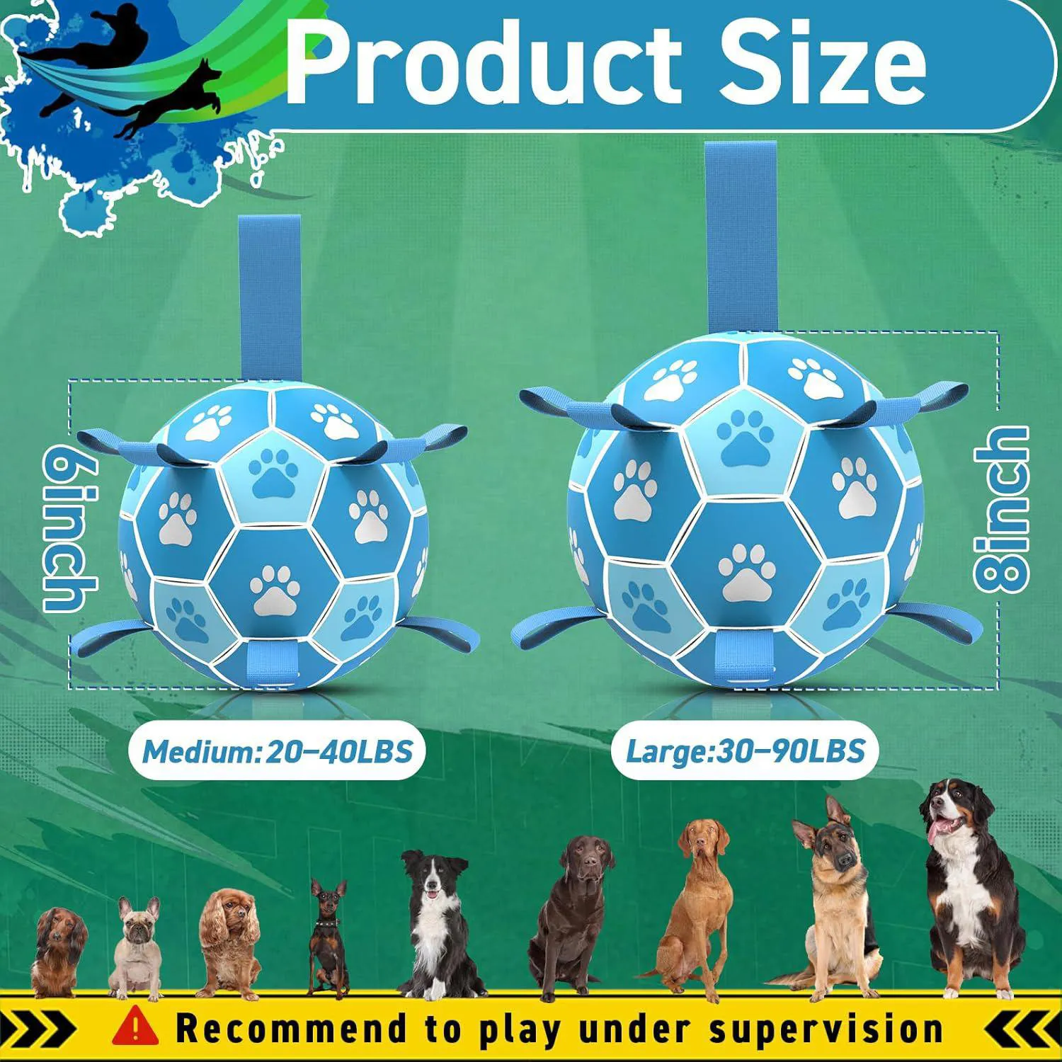 Pelota De Fútbol Para Perros Con Correas Resistente Para Juegos Al Aire Libre