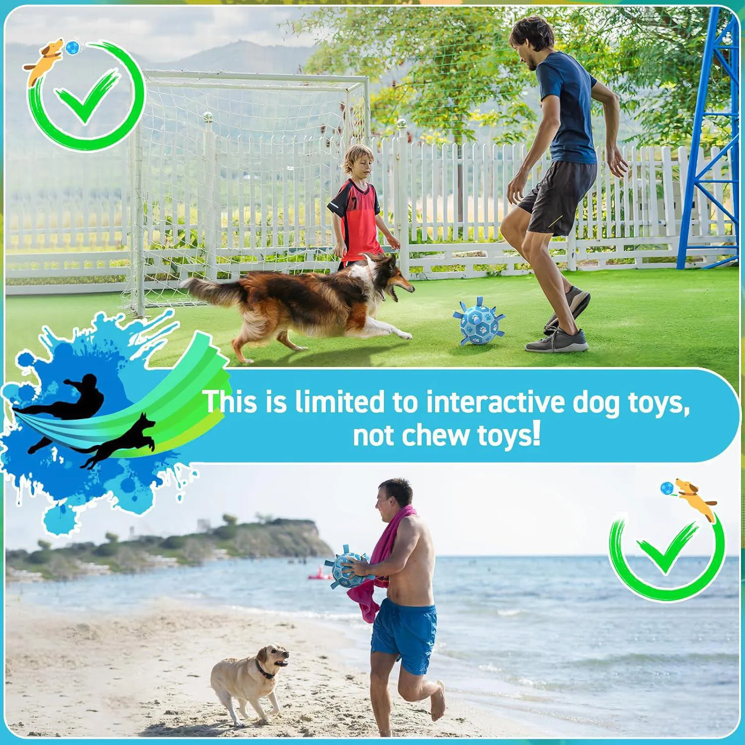 Pelota De Fútbol Para Perros Con Correas Resistente Para Juegos Al Aire Libre 6