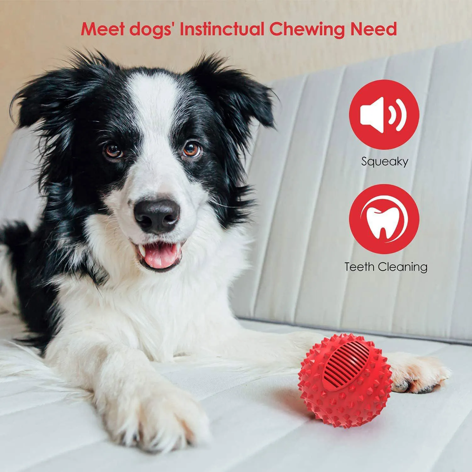 Pelota Chirriante Para Perros Resistente Con Sabor A Carne Ideal Para Masticadores 3