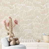 Papel Contac Guvana Bohemio Beige y Blanco Autoadhesivo a Rayas Modernas