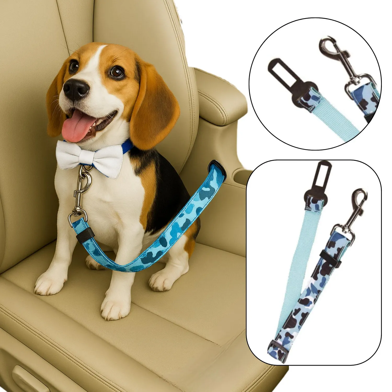 Cinturón de Seguridad para Auto Mascotas Azul