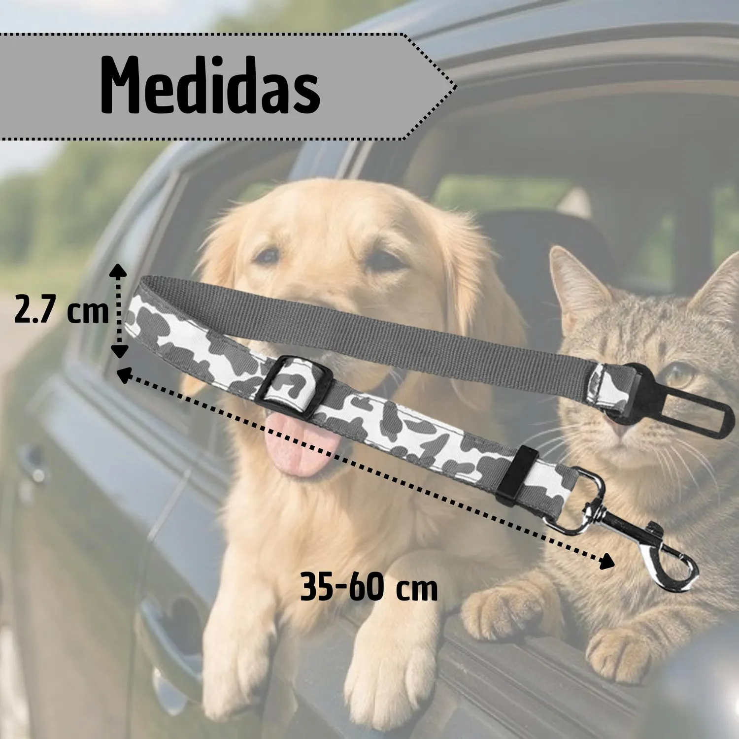 Cinturón de Seguridad para Auto Mascotas Verde 6