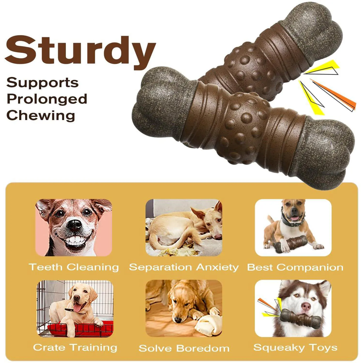 Juguete Masticable Para Perros Resistente Con Sonido Chirriante Que Limpia Dientes