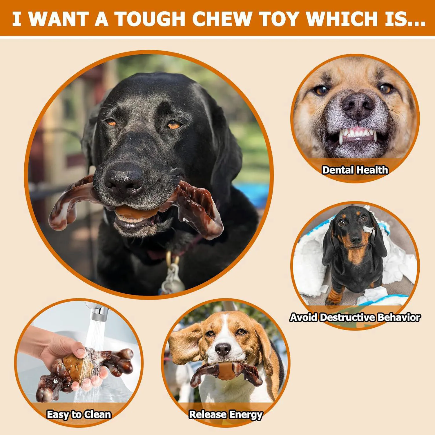 Pelota Resistente Para Perros Con Sabor A Tocino Ideal Para Masticadores Agresivos 5