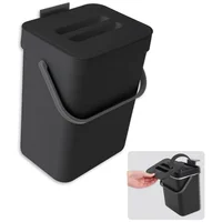 Contenedor de Compostaje Colgante para Cocina Negro con Tapa