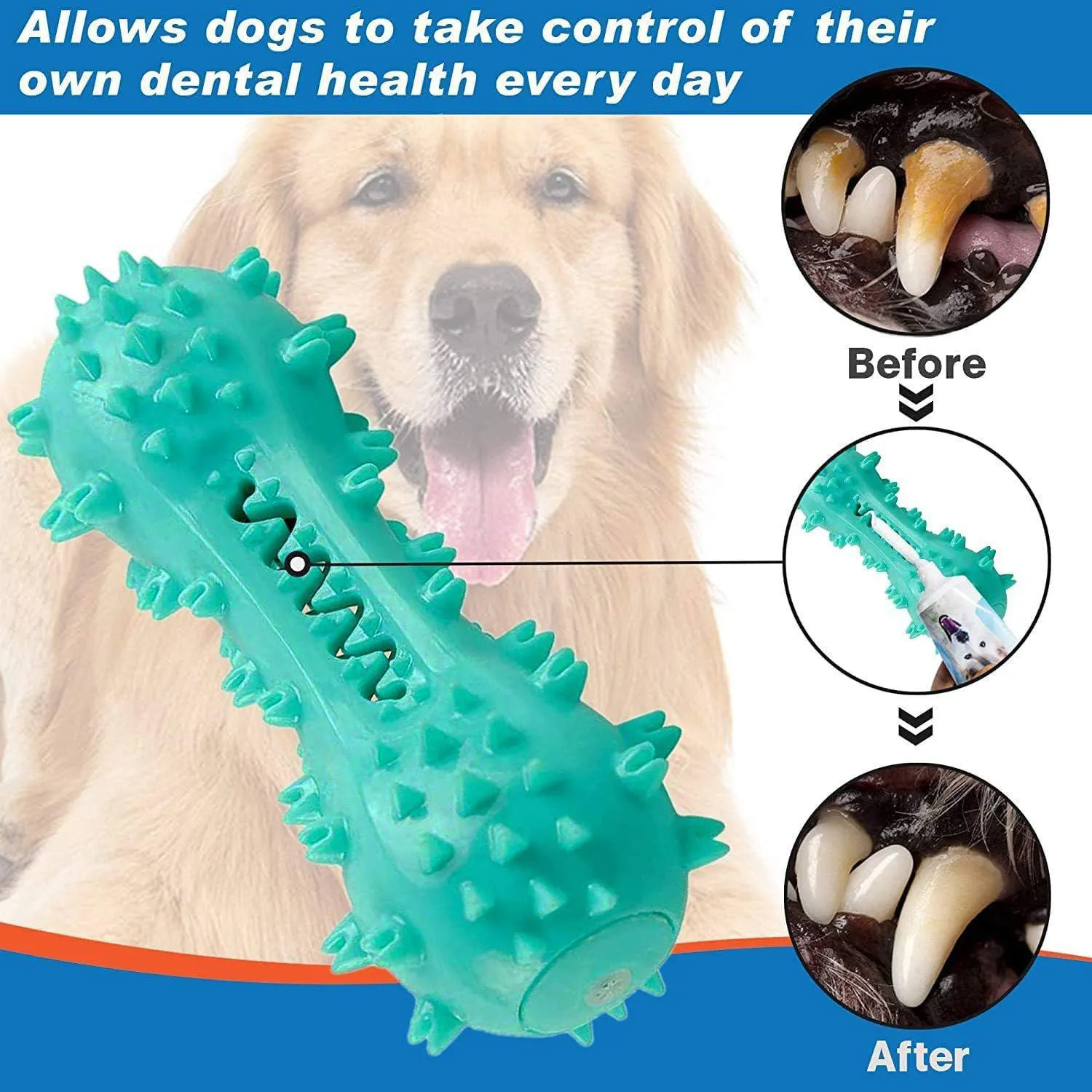 Juguete Masticable Para Perros Con Diseño De Cepillo Dental Para Limpieza Bucal 4