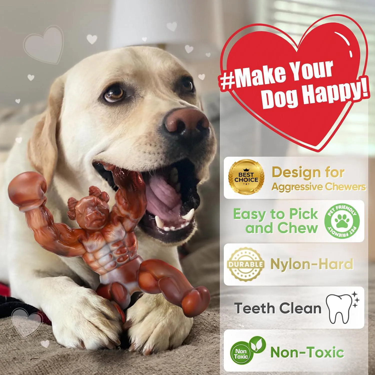 Juguete Interactivo Para Perros Ruxan Resistente Con Espacio Para Golosinas 3
