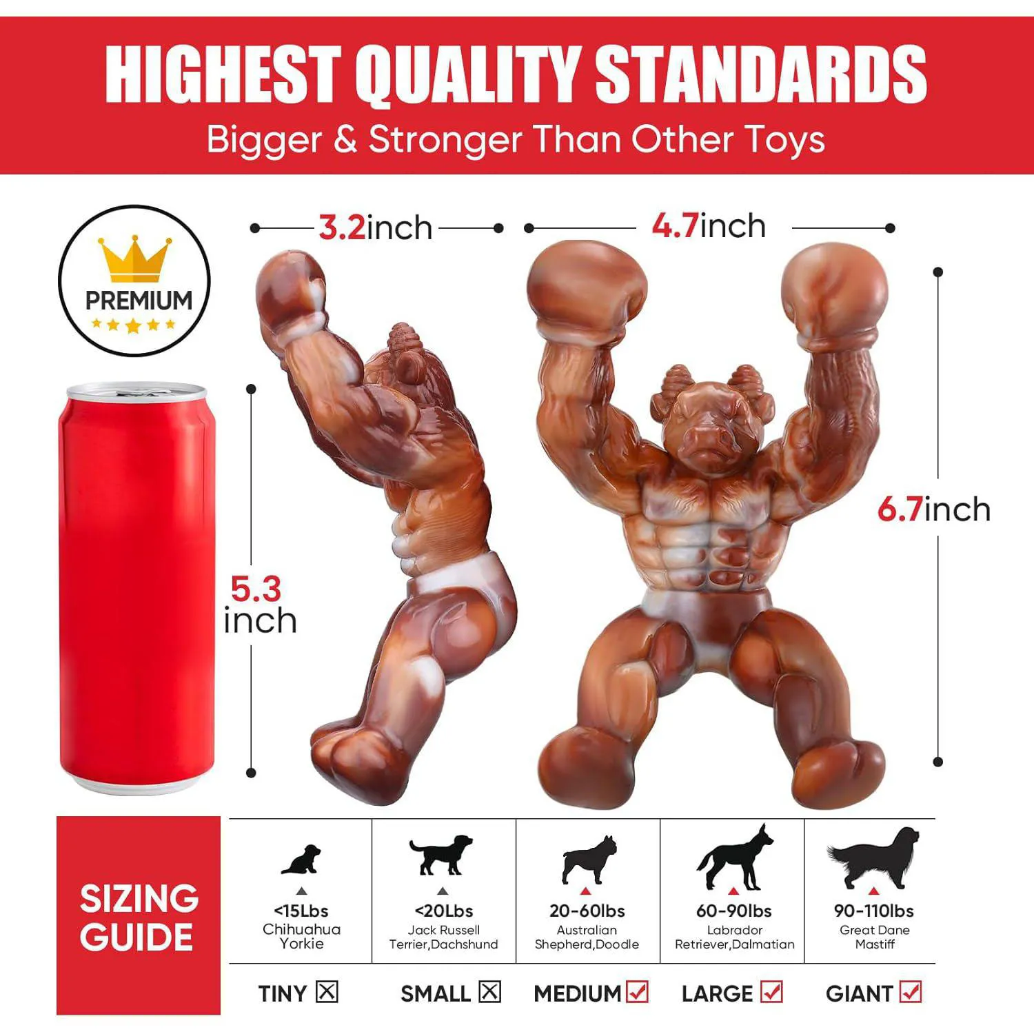 Juguete Interactivo Para Perros Ruxan Resistente Con Espacio Para Golosinas 5