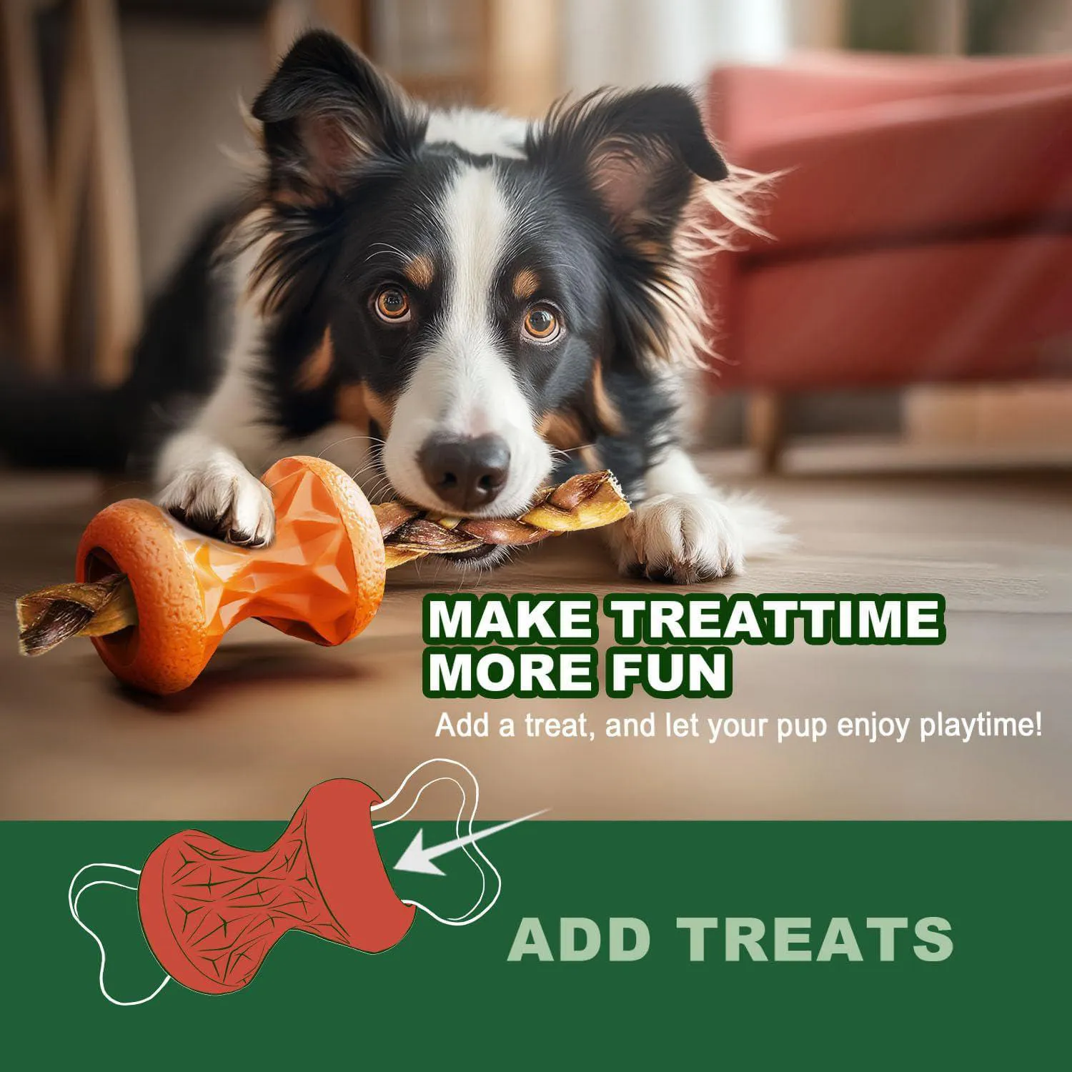 Pelota Interactiva Para Perros Con Dispensador De Golosinas Sabor A Tocino 4