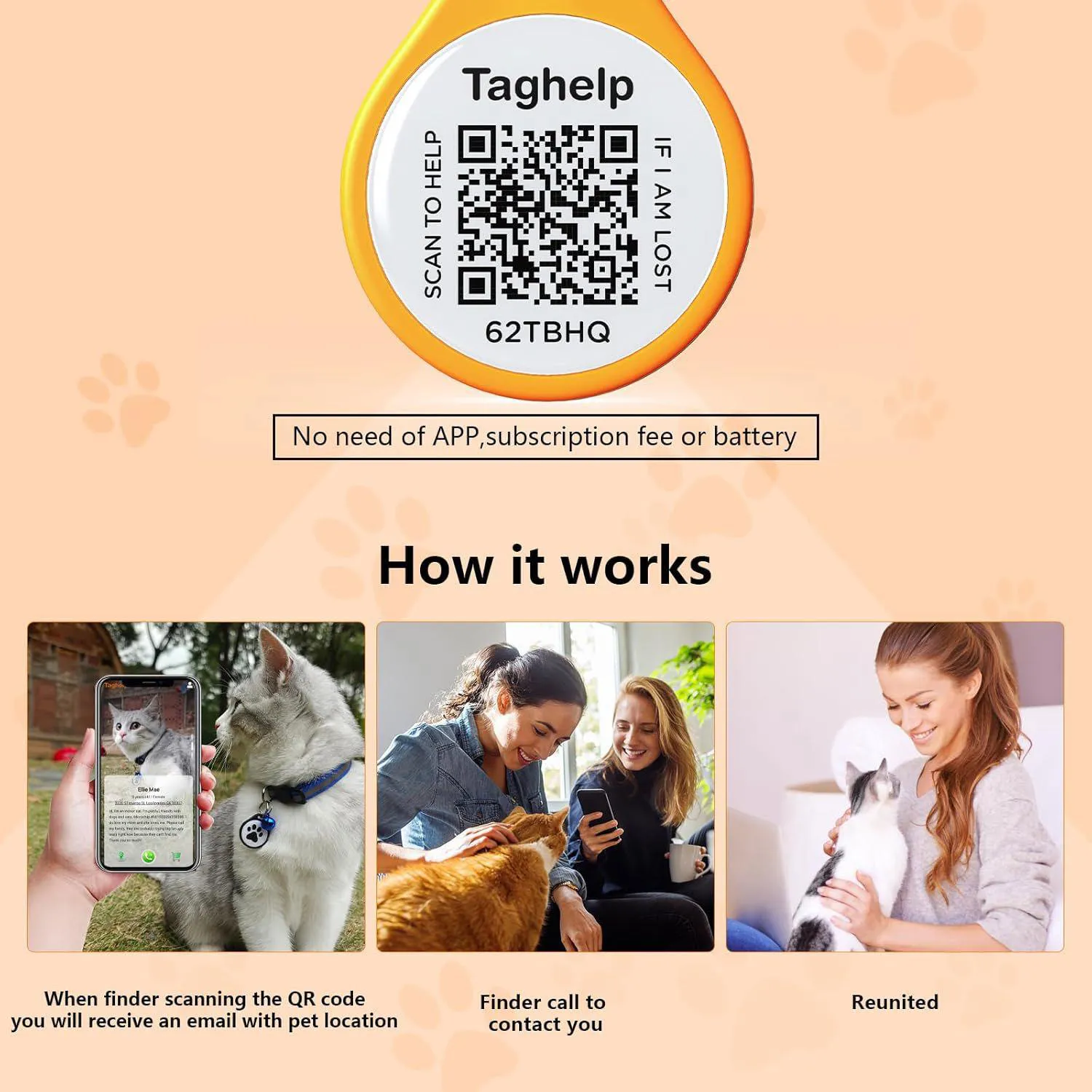 Collar Gato Taghelp Reflectante con Chapita QR de Identificación Segura 4