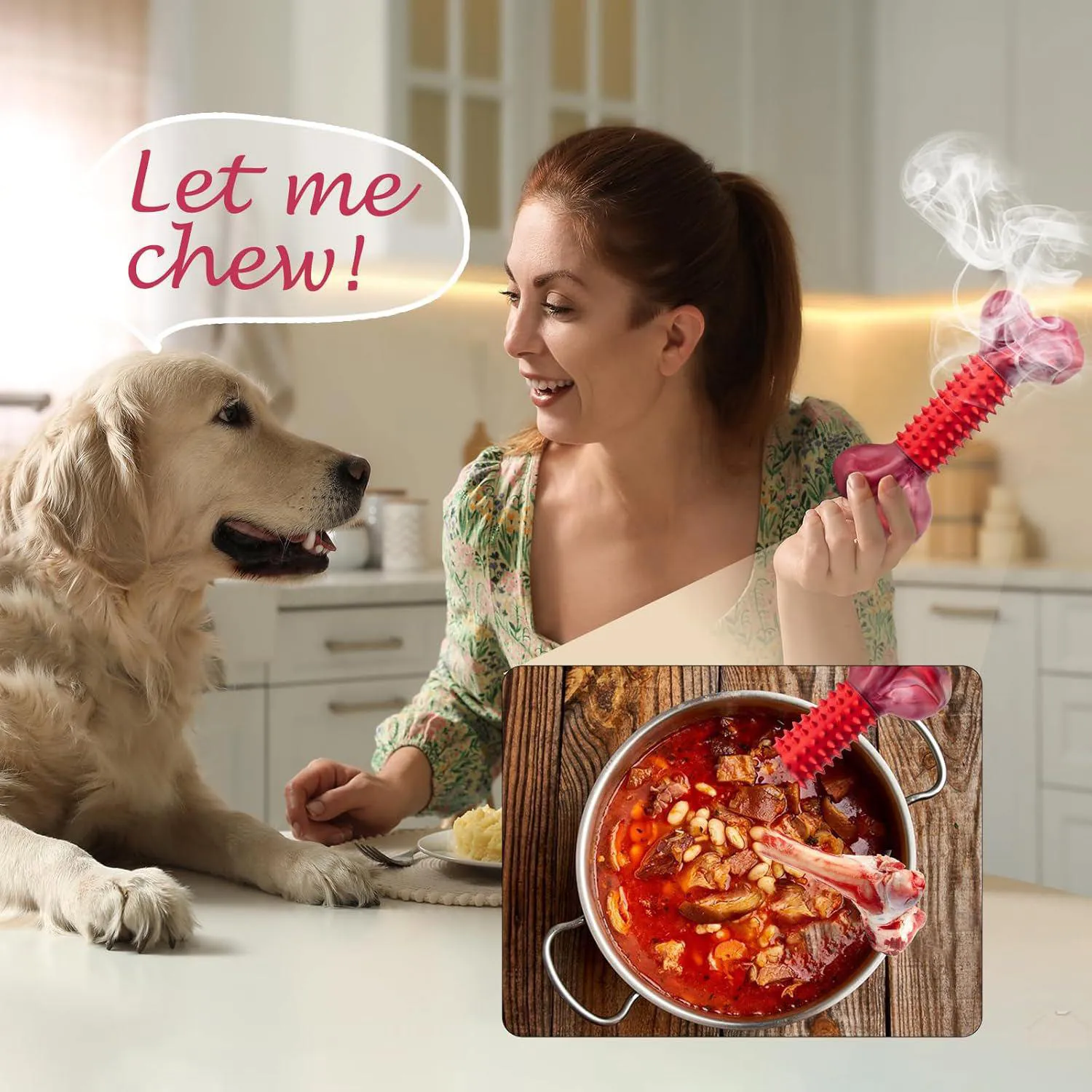 Juguete Masticable Para Perros De Nailon Y Goma Con Sabor A Carne Resistente