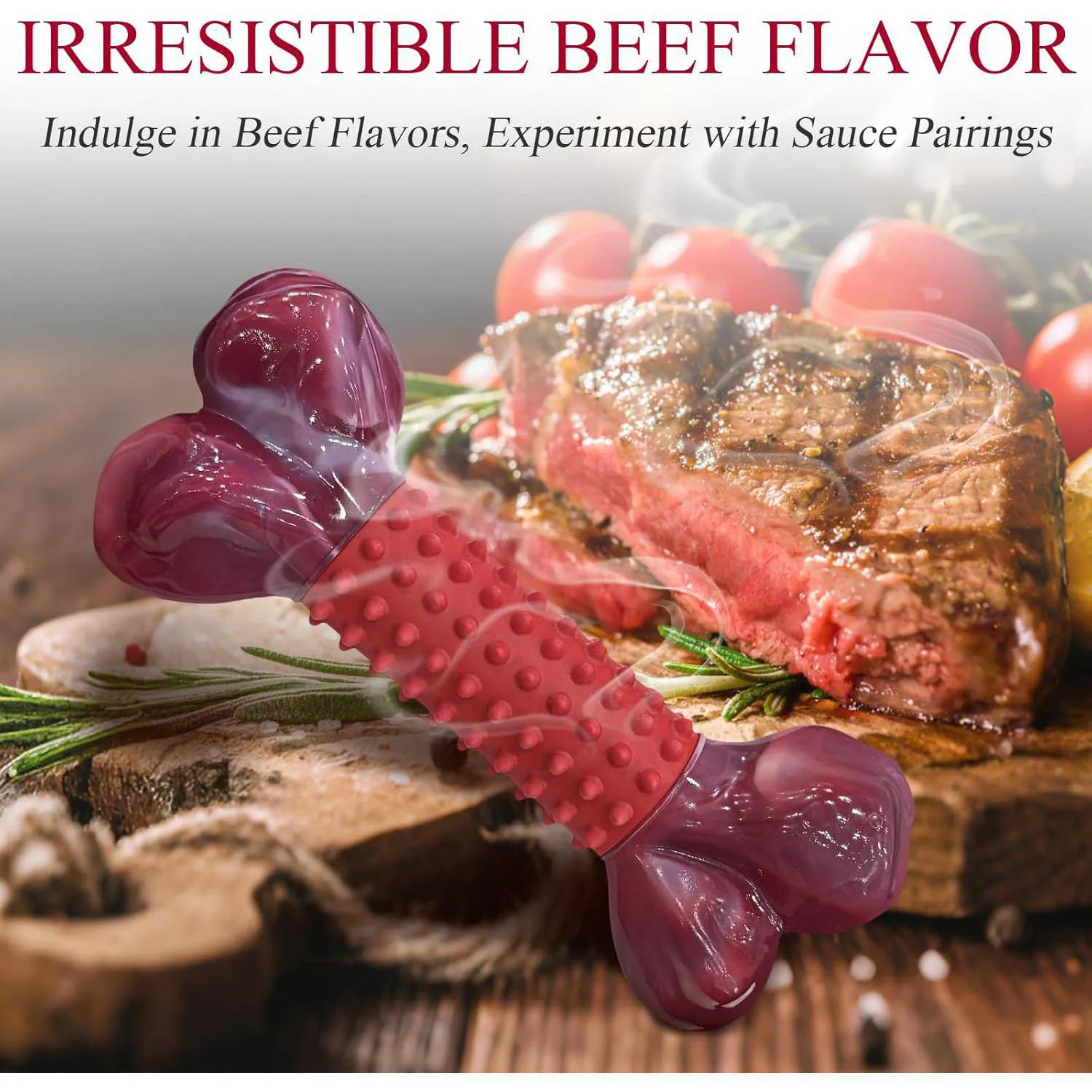 Juguete Masticable Para Perros De Nailon Y Goma Con Sabor A Carne Resistente 3