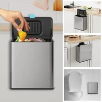 Basurero Compacto de Acero Inoxidable con Tapa y Cubo Interior
