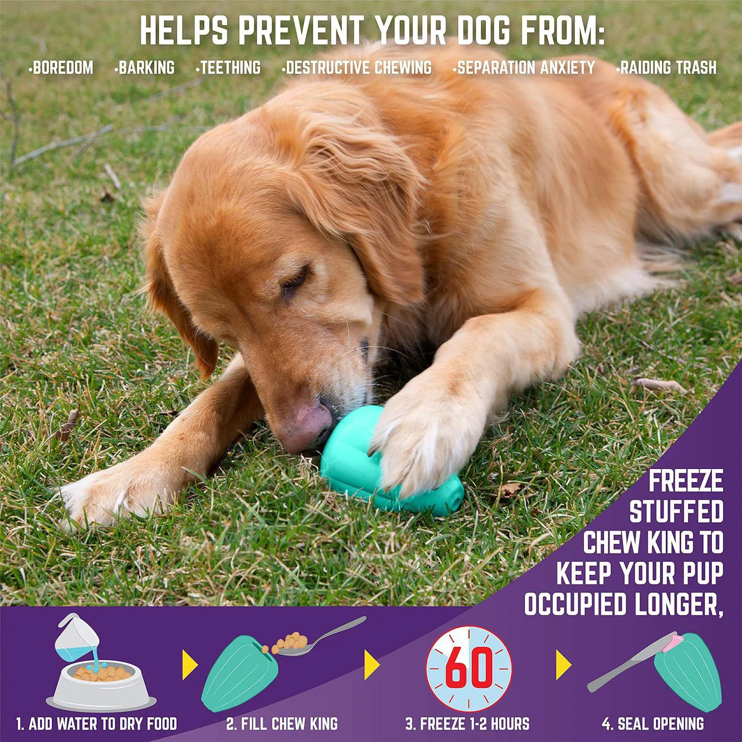 Juguete De Goma Natural Para Perros Súper Resistente Paquete De Dos Chew King 3