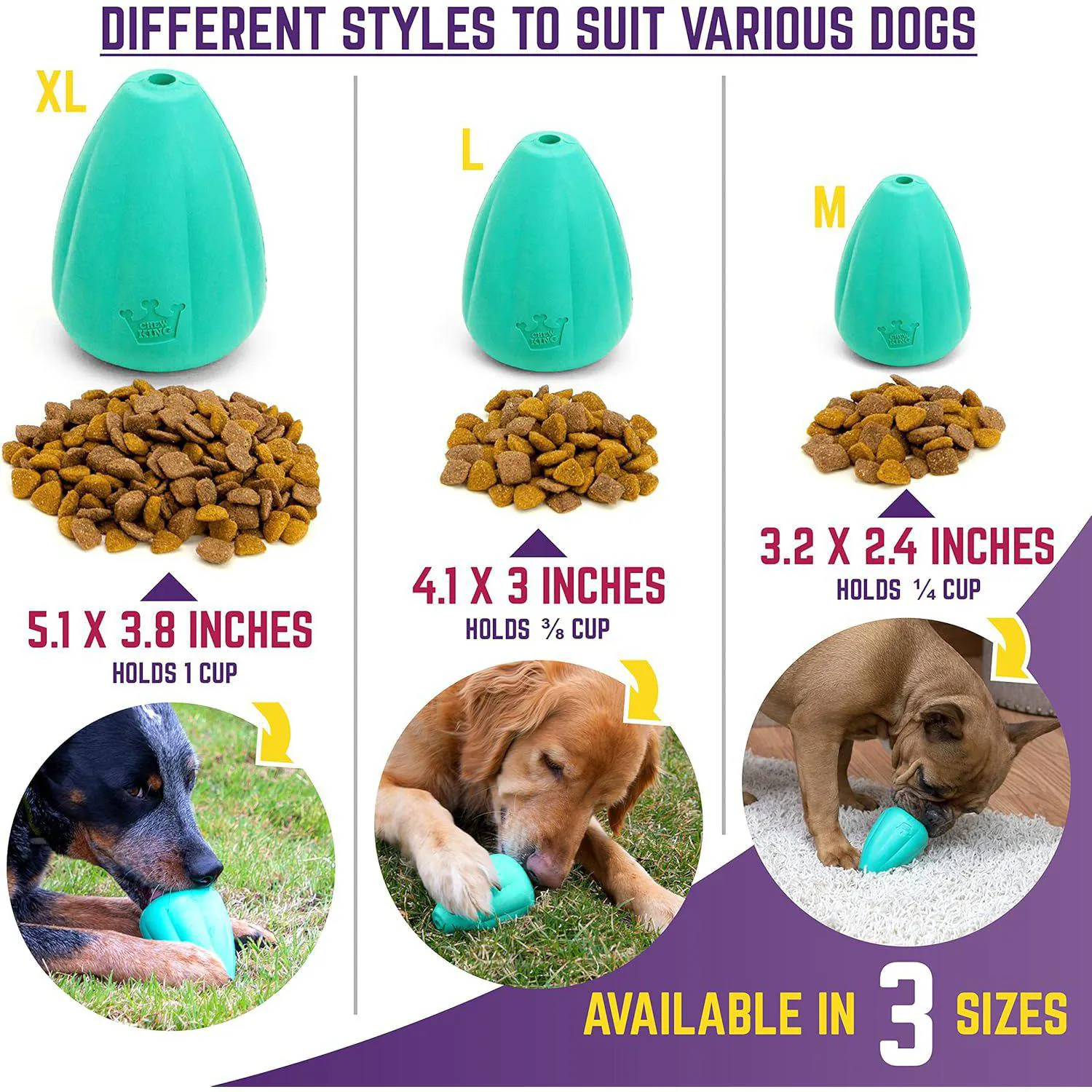 Juguete De Goma Natural Para Perros Súper Resistente Paquete De Dos Chew King 4
