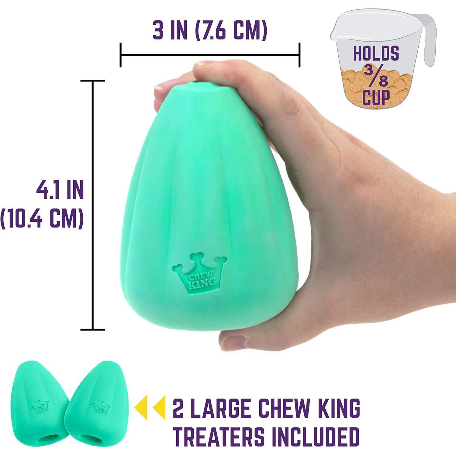 Juguete De Goma Natural Para Perros Súper Resistente Paquete De Dos Chew King 7