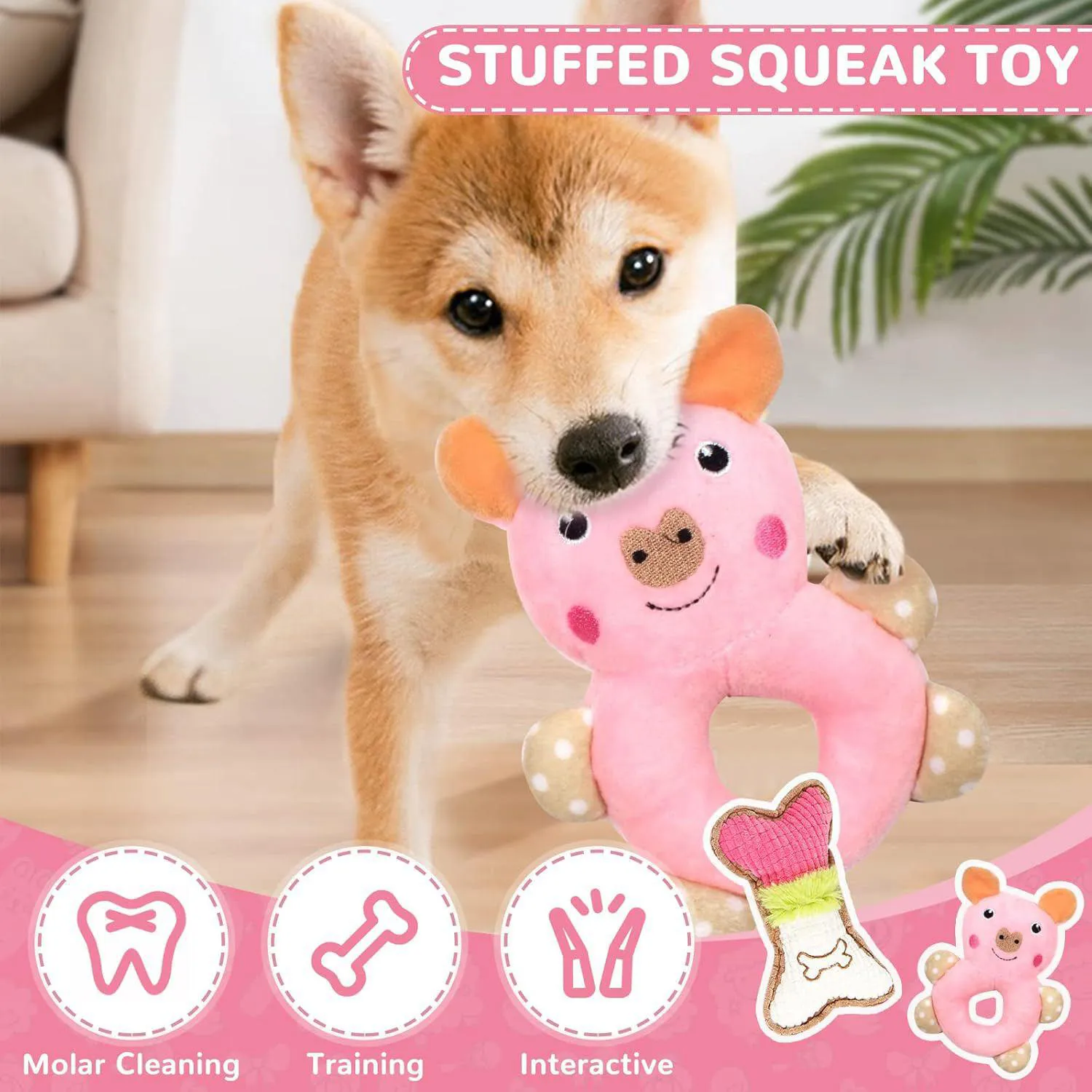 Set de Juguetes para Cachorros Paquete de 6 Masticables para Dentición y Limpieza Dental