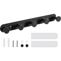 Ganchos de Pared Dntorx Negros con 5 Ganchos Adhesivos y Tornillos