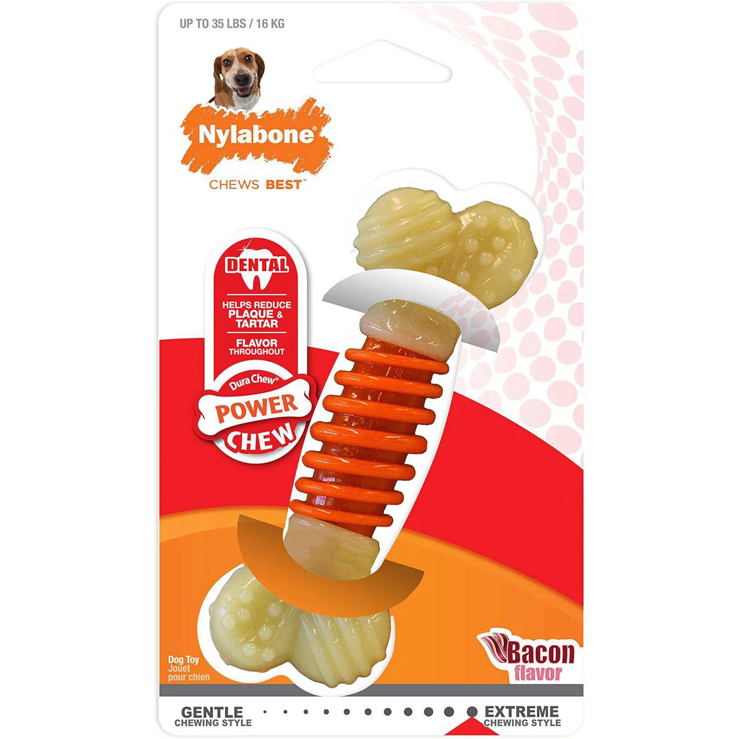 Hueso Nylabone Para Perros Con Mordida Fuerte Y Textura Dental De Alto Impacto