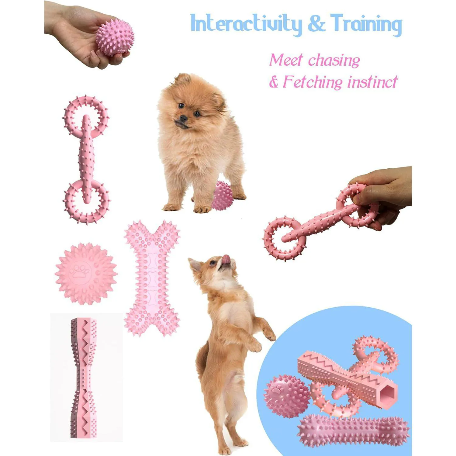 Set De Juguetes Masticables Para Cachorros Con Limpieza Dental Paquete De Cuatro 4