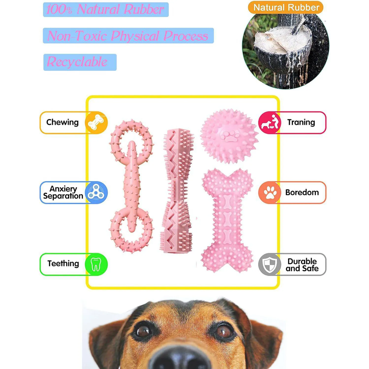 Set De Juguetes Masticables Para Cachorros Con Limpieza Dental Paquete De Cuatro 5