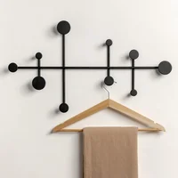 Perchero de Pared Kazai de Metal Negro con 10 Ganchos Minimalista