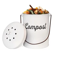 Cubo de Compost Esmaltado con Filtros Antiodor y Estilo de Granja