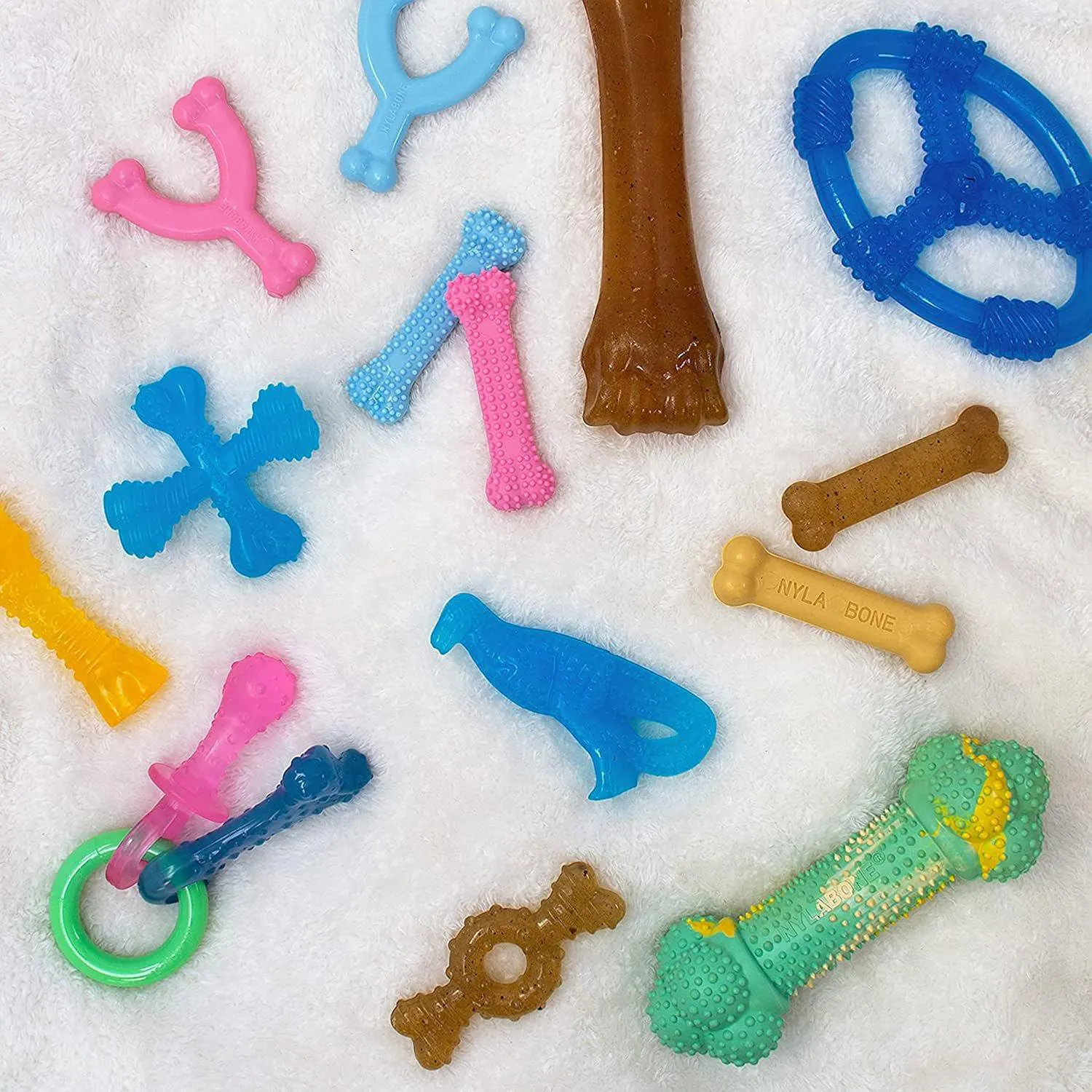 Juguetes para Cachorros Nylabone Ring Bone y Teething Bone Sabor Pollo 6