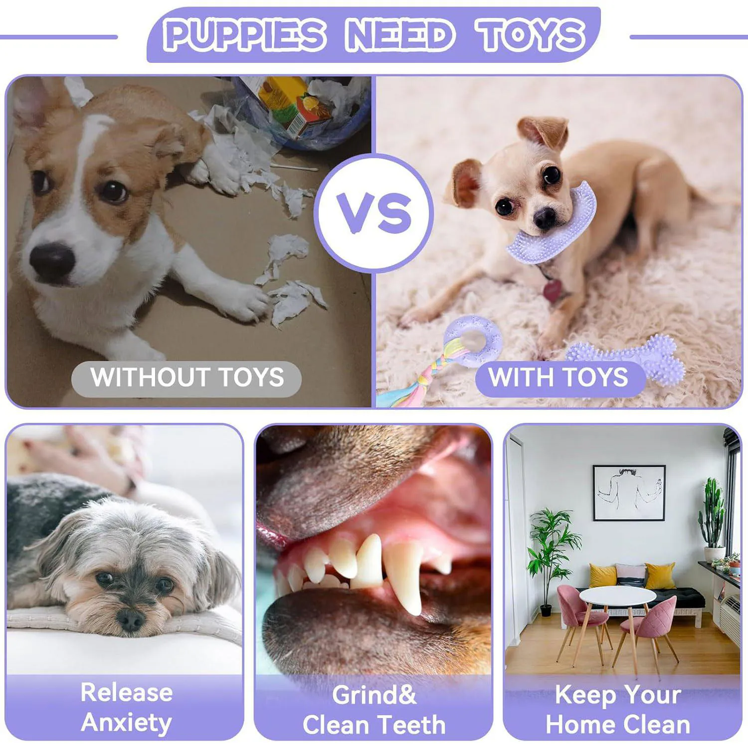 Paquete De Juguetes De Dentición Para Cachorros Con Seis Piezas De Goma Segura 6