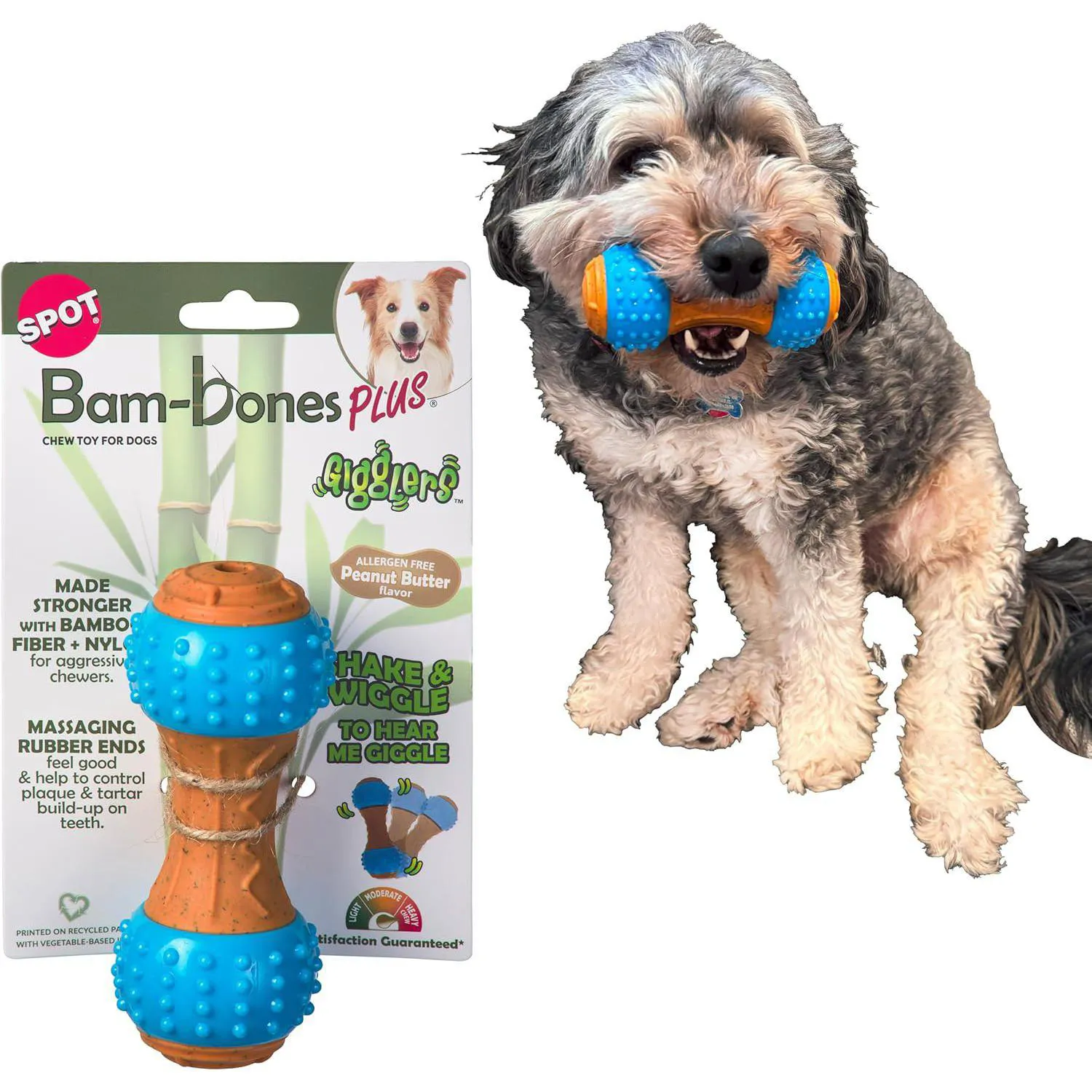 Juguete Masticable De Bambú Y Nailon Para Perros Con Sabor A Mantequilla