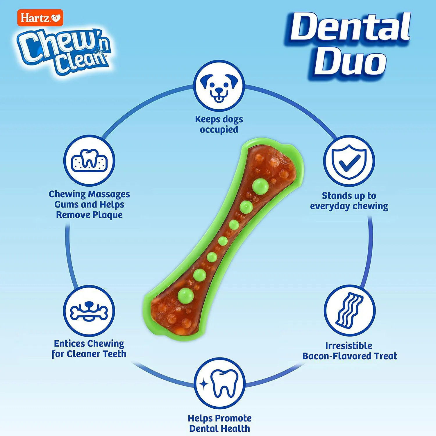 Juguete Dental Con Sabor A Tocino Para Perros Hartz Paquete De Tres