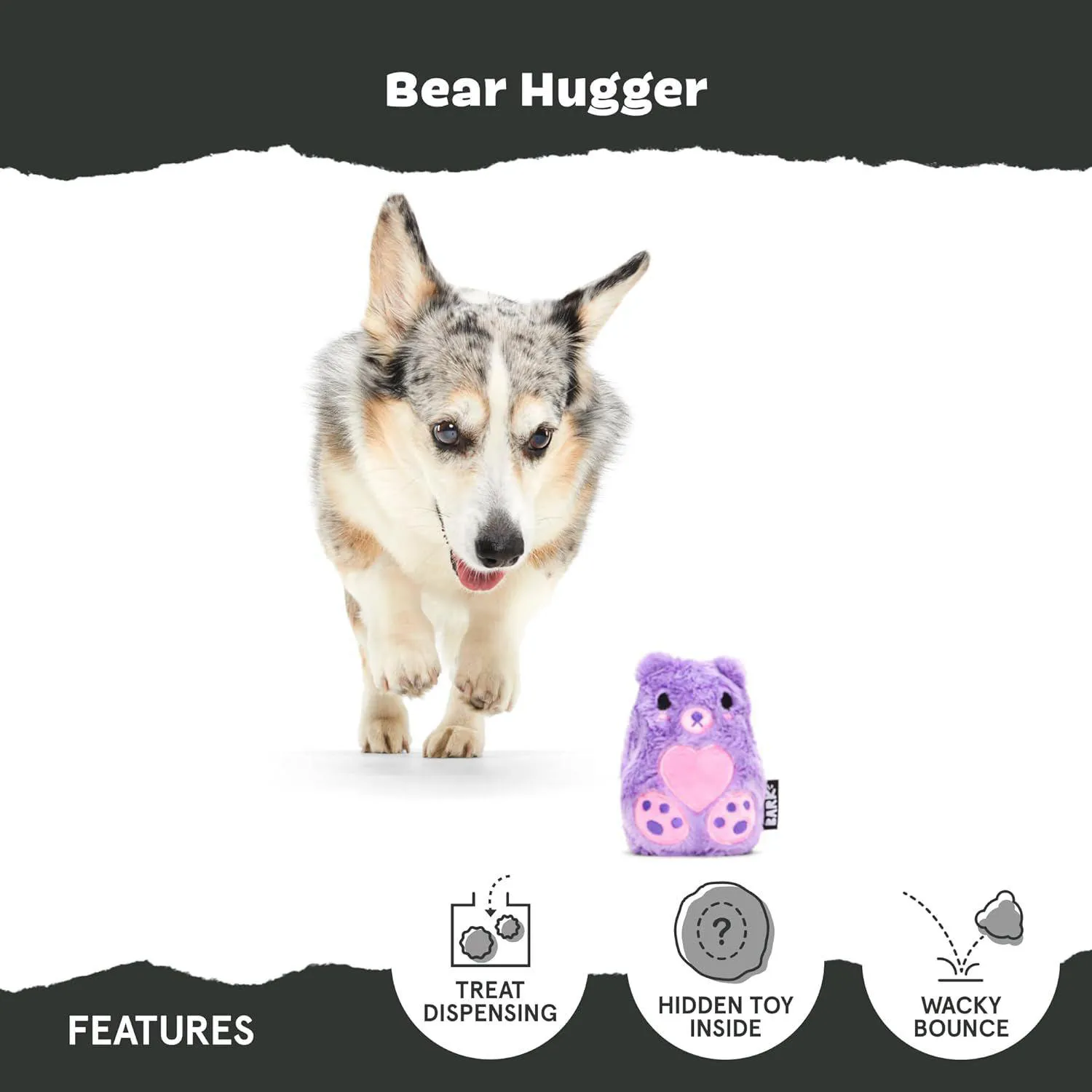 Juguete Para Perros Con Peluche Y Núcleo De Goma Dispensador De Golosinas 3