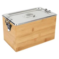 Contenedor de Compostaje de Cocina con Tapa y Forro de Acero Inoxidable