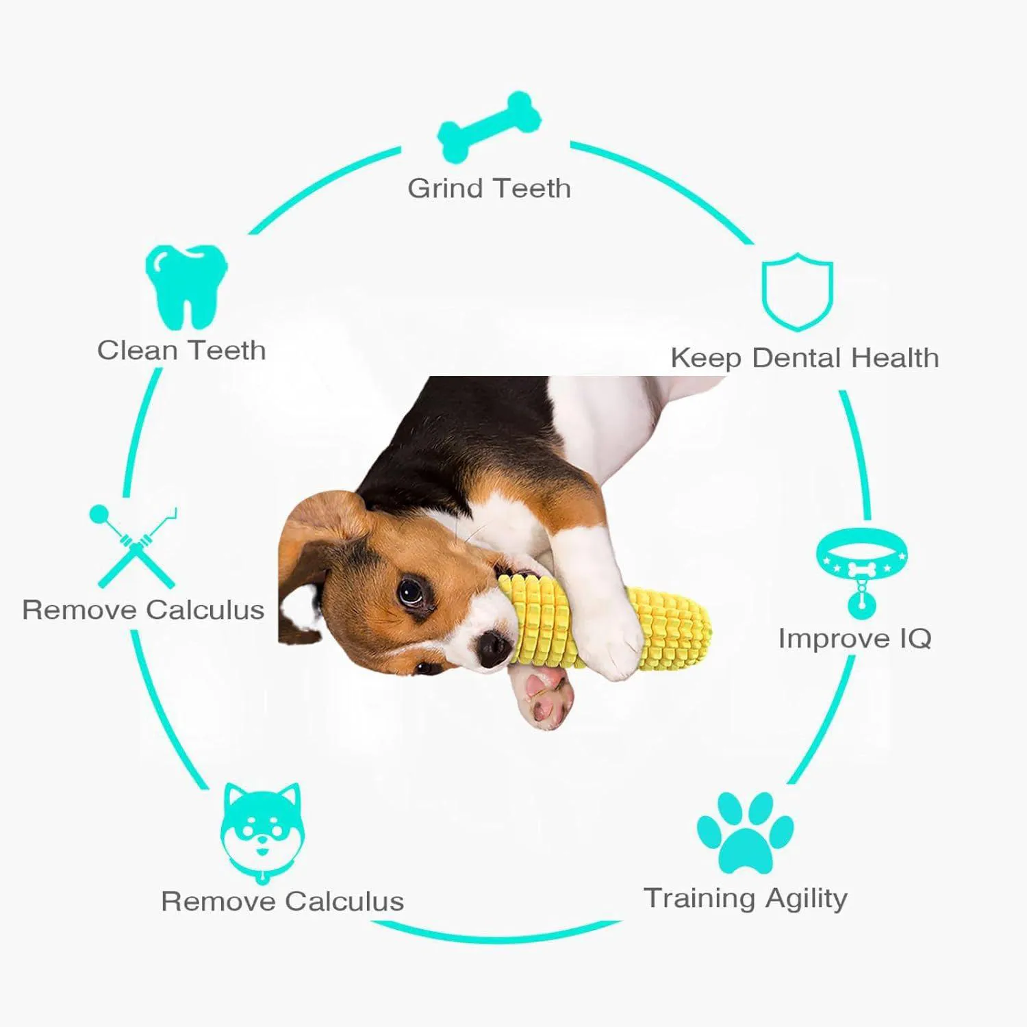 Juguete Masticable Para Perros Con Diseño De Maíz De Goma Resistente