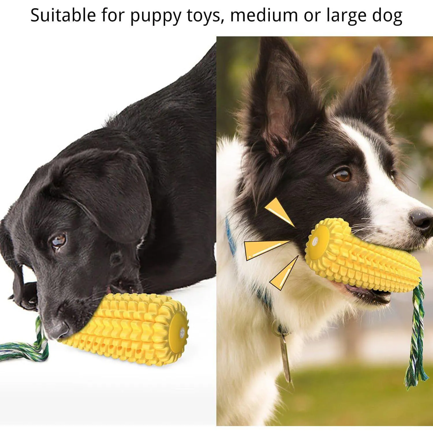 Juguete Masticable Para Perros Con Diseño De Maíz De Goma Resistente 3