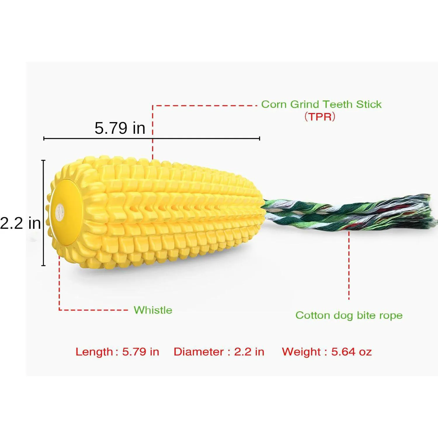 Juguete Masticable Para Perros Con Diseño De Maíz De Goma Resistente 4