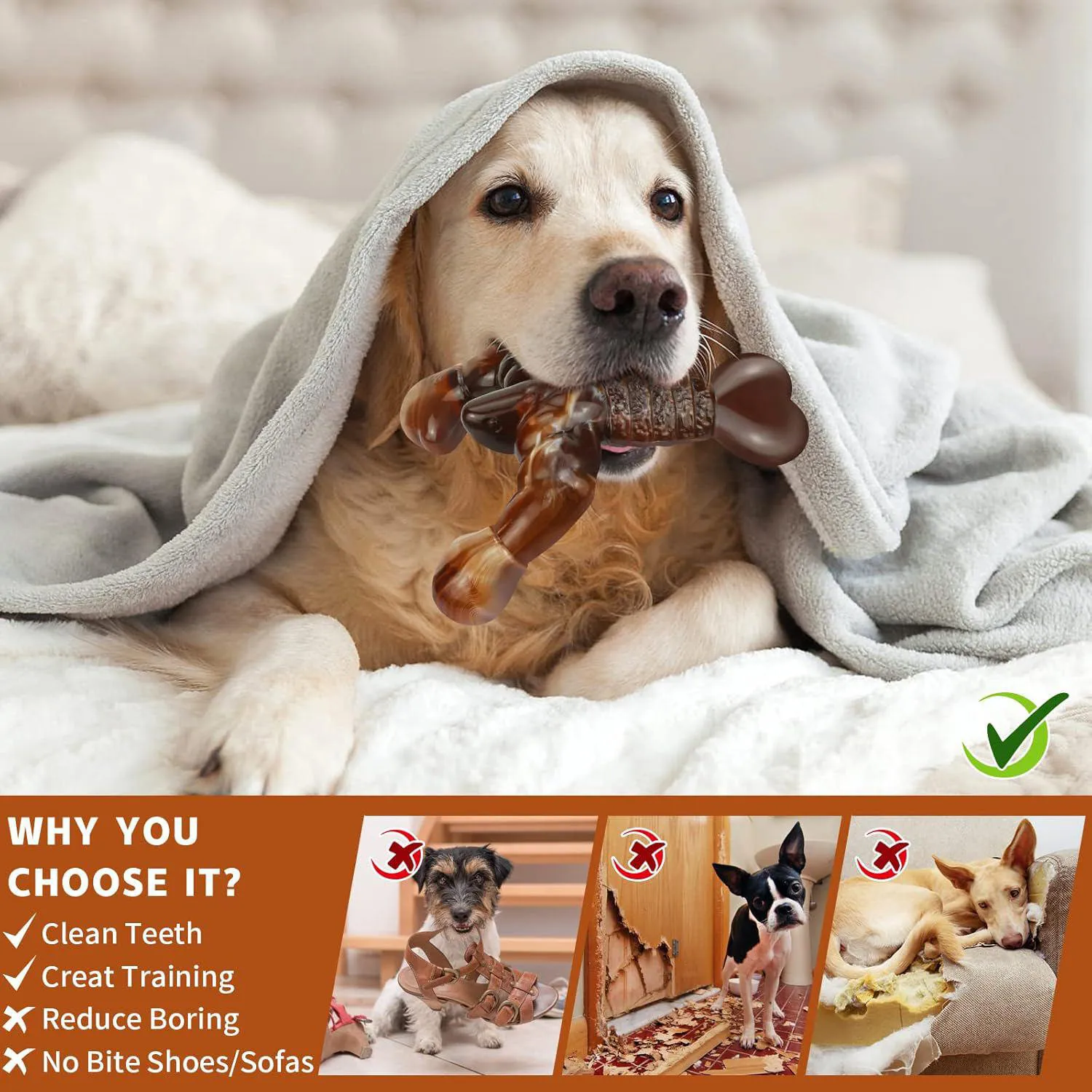 Juguete Masticable Para Perros Con Diseño Resistente Y Sabor A Tocino 7