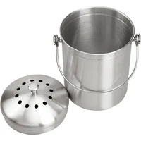 Contenedor de Compost de Acero Inoxidable con Filtro Antiodorante