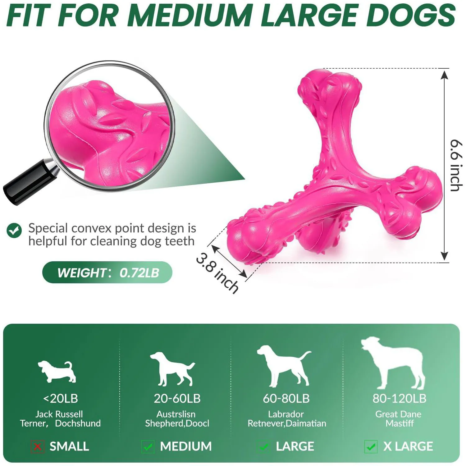 Juguete Masticable Para Perros Grandes Con Hueso Indestructible Y Limpieza Dental