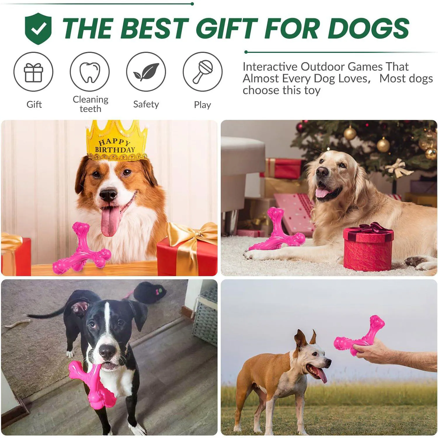 Juguete Masticable Para Perros Grandes Con Hueso Indestructible Y Limpieza Dental 6