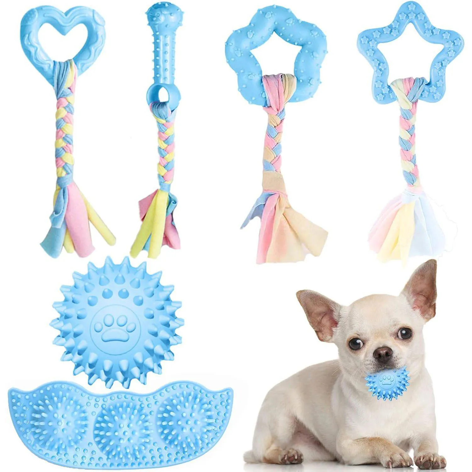 Juguetes Para Cachorros Paquete De Seis Con Diseño Seguro Para Dentición